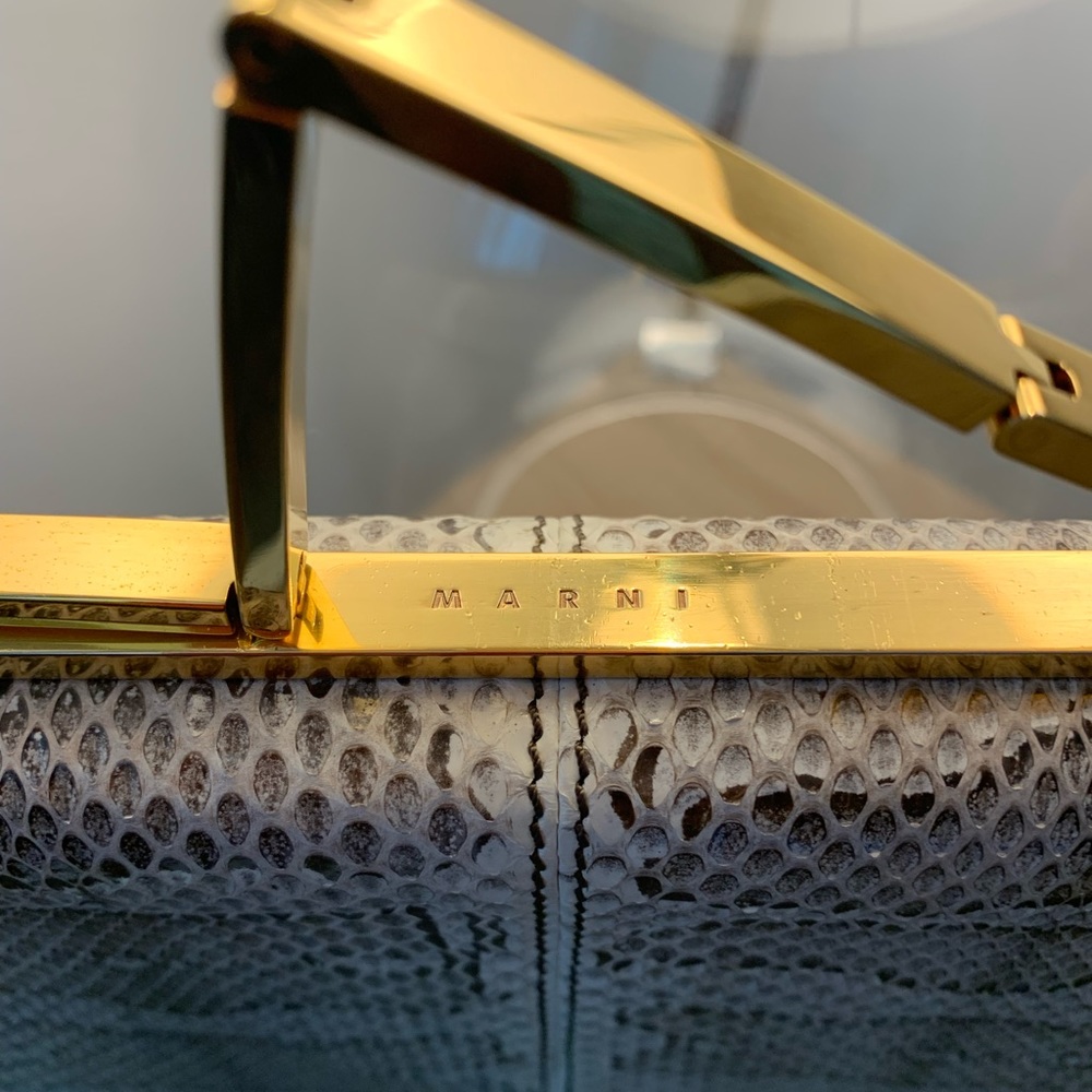 Marni Cache Oversized Snakeskin Clutch Bag - Picture 8 of 15